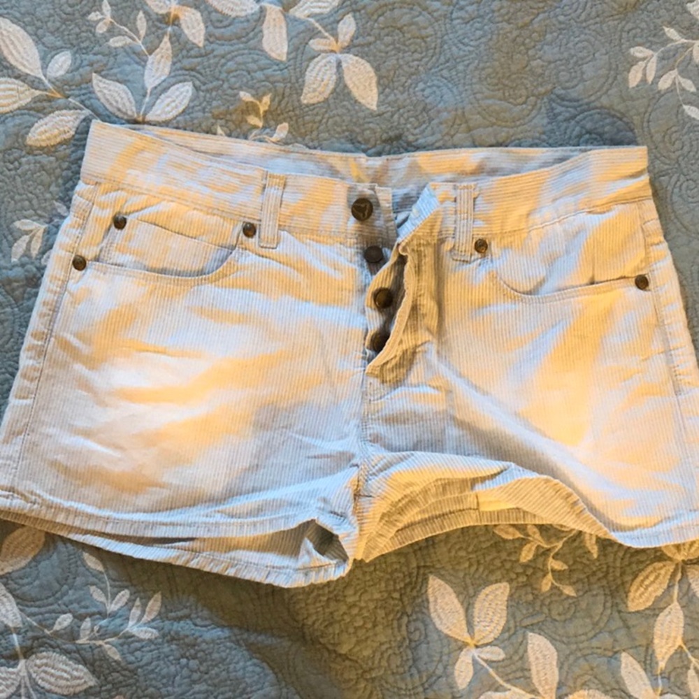 Light blue and white stripe shorts